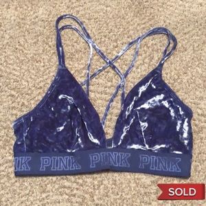 SOLD NWT PINK Unlined Velvet Bralette